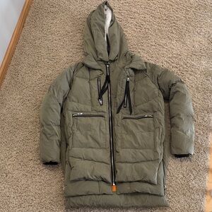 Orolay 092 Universe Thickened Down Jacket Coat, Olive Green, Women's sz Small